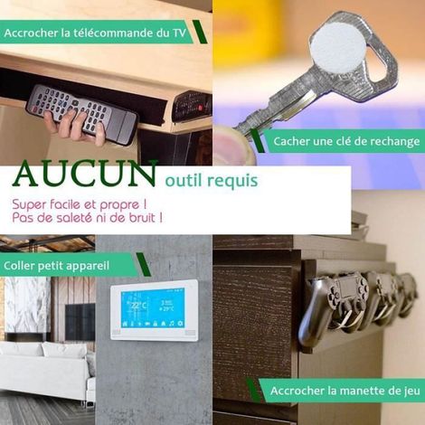 Scratch Autocollant Extra Fort 8M, Rubans Adhésifs Double Face Bande Agrippantes Adhésives (Noir)[441] (1/4)