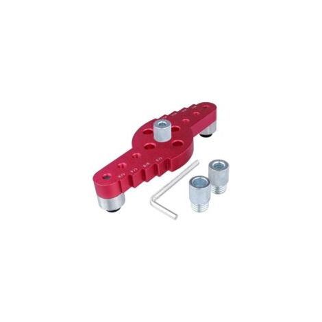 Kit portatile 2 in 1 per forare il legno, con dima per tasselli, guida di foratura in lega di alluminio e localizzatore di fori per legno con anello di foratura - Crezuo
