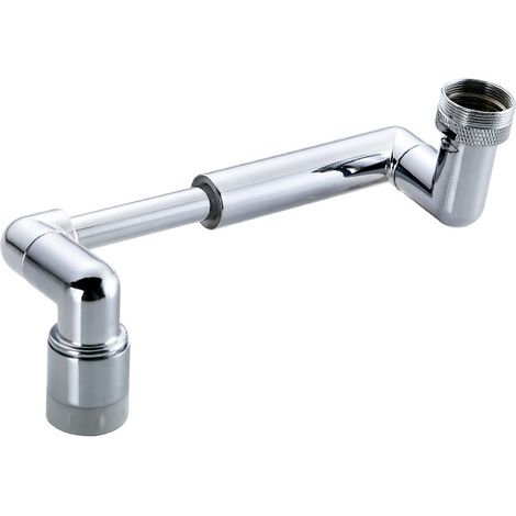 Rallonge pivotant à 4D pour robinet d'évier de salle de bain/de cuisine à grand angle torsadé 2 flux d'eau et aérateur de rotation (1/5)
