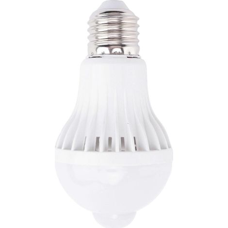 Ampoule LED à détecteur de mouvement infrarouge, s'activant automatiquement au niveau du corps humain, idéale pour les porches (5W) (1/5)