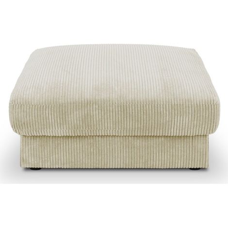 Pouf en velours côtelé beige - Robin (1/5)