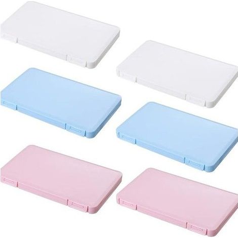 Pack Portable Mask Storage Bag, Portable Plastic Storage Boxes with Lids, Storage Clip Foldable Organizer Case, Dustproof, (1/5)