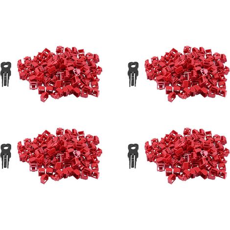 400 pièces rouge RJ45 Port Ethernet LAN Hub Anti poussière cache fiche bouchon Blockout protection avec Proprietary verrou et Clé (1/5)