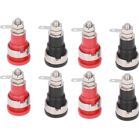 Lot de 10 paires de connecteurs de bornes à fiches bananes 4 mm anticorrosion. Adaptateurs de prises bananes. (1/5)