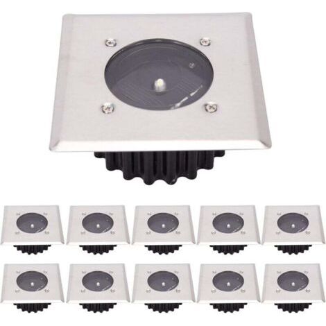 Pair LED-Solar-Bodenleuchten, 10er-Pack, Außenbeleuchtung, Straßenbeleuchtung, Untergrundbeleuchtung, IP65 wasserdicht (Kaltweiß) [Energieklasse A+]