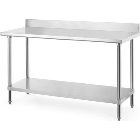 Tavolo a muro Budget Line con ripiano e bordo imbullonato 160x60x95 cm