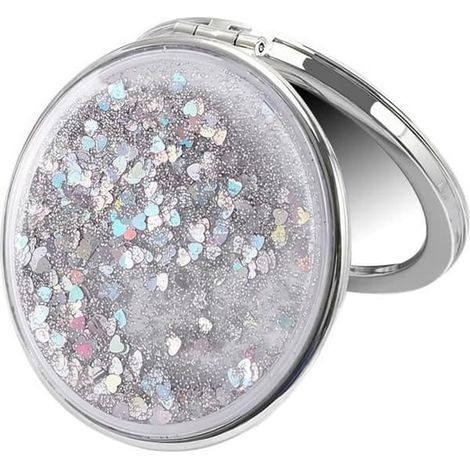 SABIR-Lot de 2 mini miroirs de poche ronds, miroirs compacts pliables, petits miroirs pour sac à main, miroirs de voyage portables pour filles (1/4)