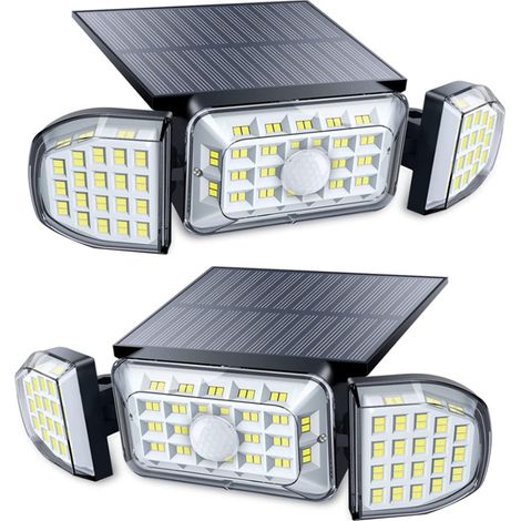 Aplique solar de pared con 164 LED, sensor de movimiento, resistente al agua, ideal para jardín, patio, terraza, valla o paisajismo. 3 modos de iluminación. (1/5)