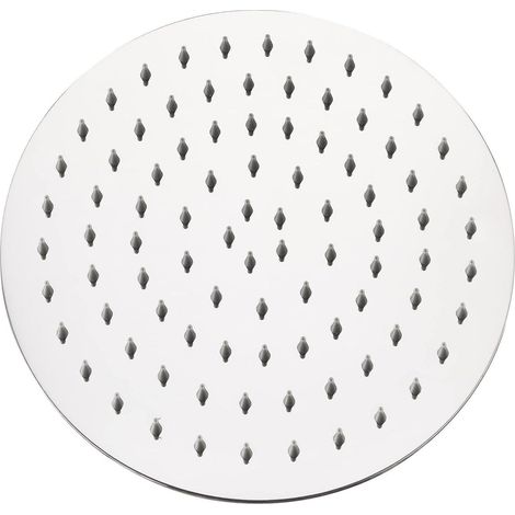 Pommeau de douche rond 25cm inox 304 ultra-fin, jet pluie, anti-calcaire, installation facile (1/5)