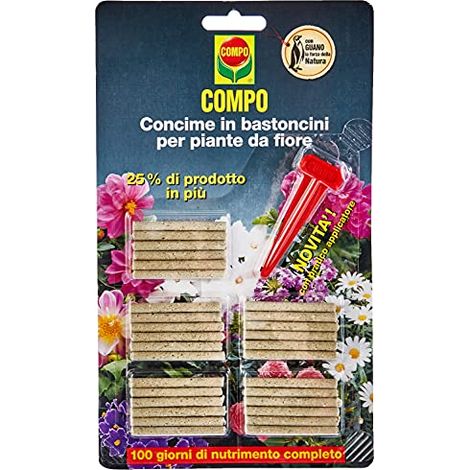 COMPO Concime in Bastoncini per Piante da Fiore, Con Guano, Con pratico applicatore, 30 Bastoncini (27 g) (1/4)