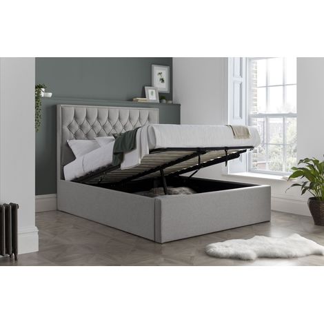 Wilson Fabric Ottoman Grey King Size (1/5)