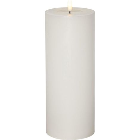 Star Trading Bougie Flamme Flow Big, bougie ronde, LED, blanche, minuterie, pile, blanc chaud, 27,5 cm