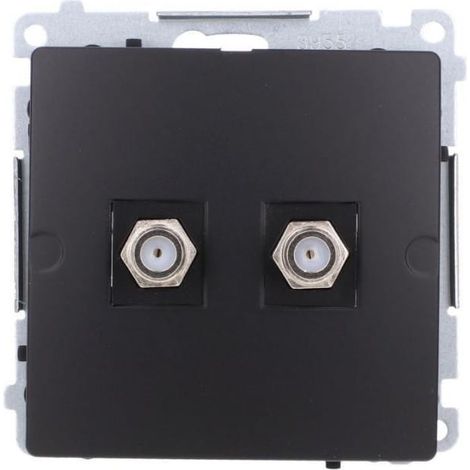Simon Basic F-Antennenbuchse, doppelt, matt schwarz BMAF2.01/49