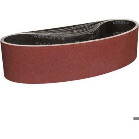 Bandes abrasives 100 x 915 mm Lot de 10 bandes abrasives grain 120 pour ponçage et polissage avec ponceuse à bande portative (1/4)