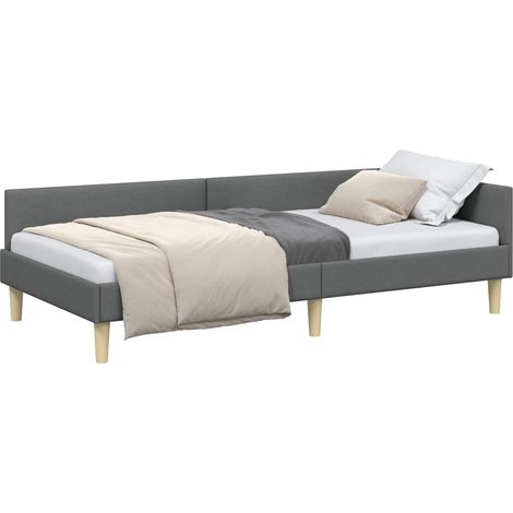 Maison Exclusive - Cornice del letto ad angolo Grigio scuro 80 x 200 cm Tessuto