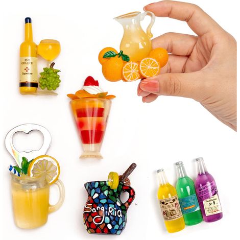 Lot de 6 aimants de réfrigérateur en résine 3D pour réfrigérateur, décapsuleur, Verre, pour réfrigérateurs, Tableaux Blancs, Cartes et Autres Articles magnétiques (1/5)