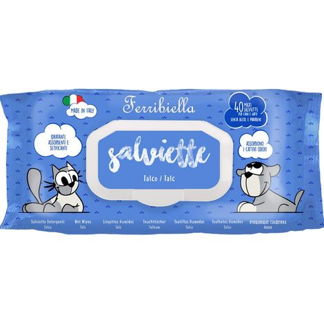 Salviette al Talco assorbenti e idratanti per cani e gatti: 1 pezzo