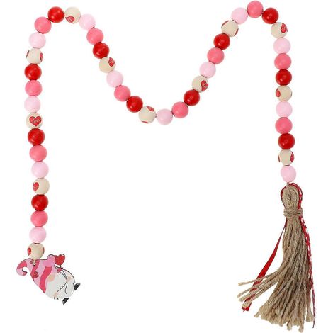 Décoration suspendue pour la maison avec pendentif en perles de bois et pompon (lot de 3) (1/5)