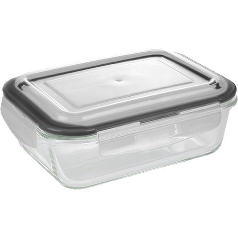 MICHELINO Aufbewahrungsglas Vorratsglas Glasbehälter mit Silikondeckel Eckig 800 ml (1/2)