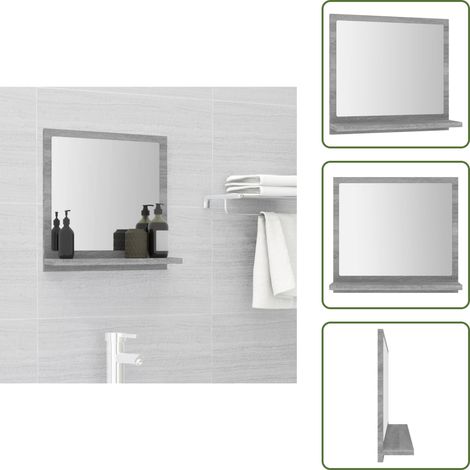Badspiegel Grau Sonoma 40x10,5x37 cm Holzwerkstoff - Wandspiegel - Badspiegel - Spiegelschrank - Grau Sonoma - Holzwerkstoff (1/5)