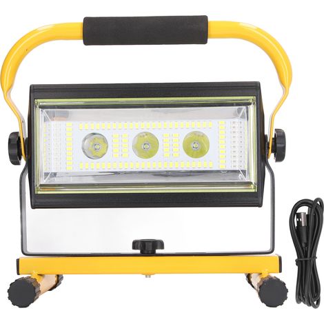 Tragbare, wasserdichte LED-Arbeitsleuchte (IP65), rot/blaue Warnleuchte, wiederaufladbar über 5V USB, mobile Taschenlampe für Baustellen
