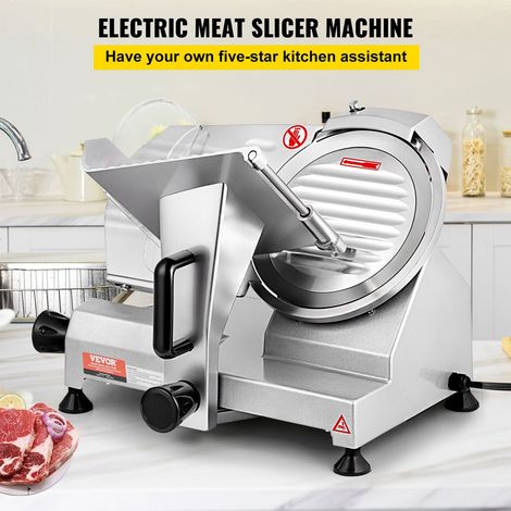 Trancheuse Électrique Commerciale 200 W Trancheuse à Jambon Lame 203 mm 350-400 tr/min Trancheuse Charcuterie en Acier Inoxydable et Alu pour Couper en Tranches Viande Fromage Légumes Fruits (1/5)