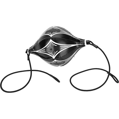 Sac de frappe en cuir noir pour l'entraînement de boxe, double poche MMA, en forme de poire (noir) (1/5)