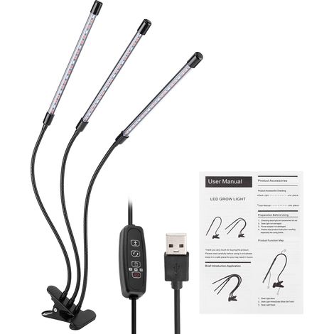 30-Watt-LED-Pflanzenlampe mit USB-C-Anschluss, flexibel und mit Klemme für Zimmerpflanzen (1/5)