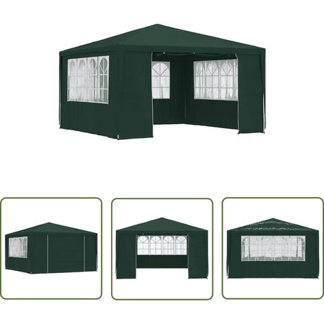 Tente de réception, Pavillon, Pergola, Tente de jardin, et parois latérales 4x4 m Vert 90 g/m² OIB5401E (1/5)
