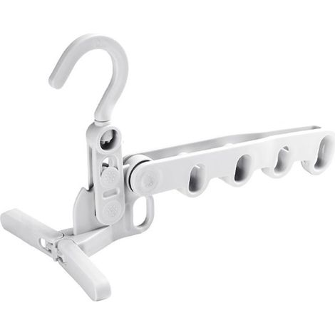 Porte-étendoir Plastique Blanc Suspendu Voyage Hanger Folding 5 Bras (1/5)
