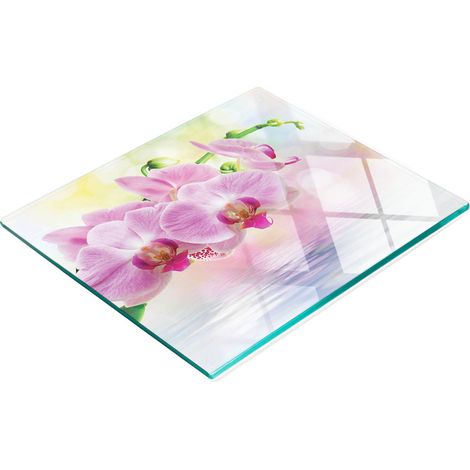 Tabla de vidrio decorativa multifuncional para cocina, color rosa orquídea, 60x52 cm (1/5)