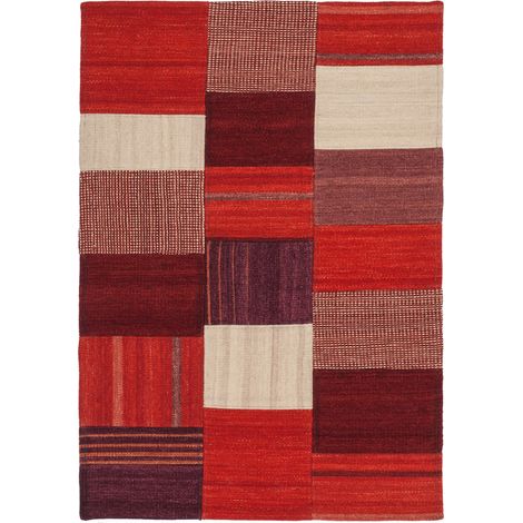 Tappeto Kilim Radical 230 in Lana e Cotone Rosso (1/4)