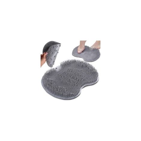 Tapis de massage pour les pieds et le dos sous la douche – tapis de massage en silicone avec ventouses – tapis de massage et brosse pour les pieds – brosse pour les pieds et le dos – Crezuo (1/4)