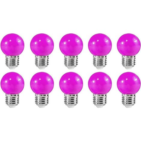 Ampoule LED sphérique G45 E27 couleur violet 3 W AC220‑240 V non dimmable éclairage décoratif Halloween Noël et fêtes lot de 10 (1/5)