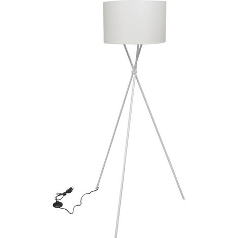 vidaXL Lampada da Pavimento con Supporto Bianca 139 cm (1/4)