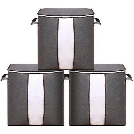 Sac de rangement géant à fermeture éclair pour placard, idéal pour couette, oreiller, édredon, linge de lit, vêtements et couvertures, avec une grande fenêtre transparente. (1/5)