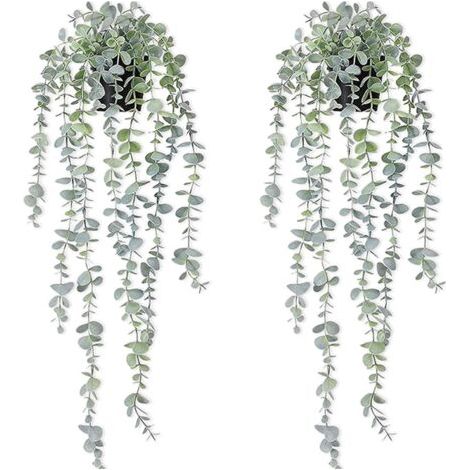 Plante Artificielle Tombante, 2 Plantes Artificielle avec Pots, Plantes artificielles Interieur, Fausse Plante en Pot, Extérieure Intérieure Decoration, Plantes Artificielle Suspendues pour Mariage (1/5)