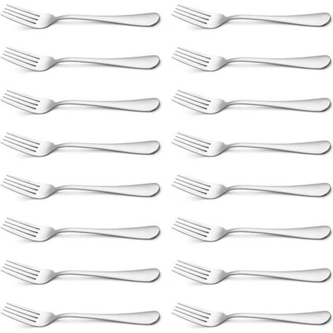 Ensemble de couverts 16 pièces - Fourchettes - Couverts - Pour la cuisine/salle à manger - Acier inoxydable - Argent (1/5)
