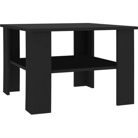 Tavolino con ripiani design moderno e contemporaneo 60 x 60 x 42 cm legno ingegnerizzato nero DEC039724