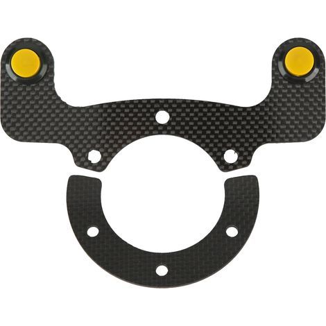 Kits de Boutons de Klaxon Externe en Fibre de Carbone 6 Boulons, Roue en Acier, Bouton modifié, Ajustement Universel pour Les Lumières Ho, Roue Jaune Permettant Un Klaxon Facile. (1/5)