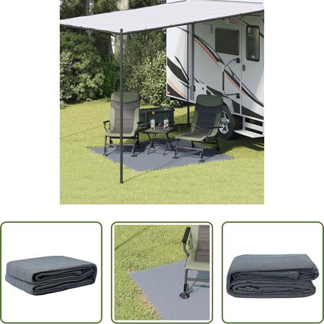 Camping Teppich -  Zeltteppich Blau und Grau 200 x 200 cm Polyethylen (1/5)