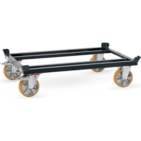 Fetra Paletten-Fahrgestell für Gitterboxen und Flachpaletten mit Polyurethan-Bereifung 1255 x 855 mm Tragkraft 1050 kg (1/2)