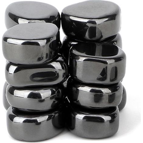 20 pezzi di magneti in ematite nera, pietre magnetiche irregolari naturali, pietre magnetiche da gioco con spago, magneti decorativi per casa, ufficio, feste, frigorifero (12-14 mm)