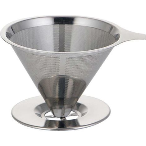 Filtre à café réutilisable en acier inoxydable - Filtre à café permanent pour cafetière individuelle - Filtre à café en acier inoxydable (1/5)