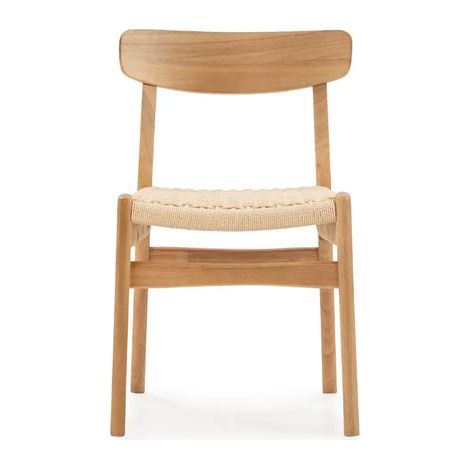VERA - Lot de 2 chaises en bois d'hévéa - Chêne clair (1/5)