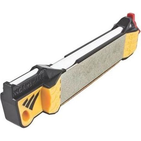 WORK SHARP WSGFS221 Affilacoltelli Manuale Portatile con Piastre Diamantate Grana Grossa e Fine Guide Angolari Fisse 20° e 25° Dimensioni 17x3x2 cm colore Nero