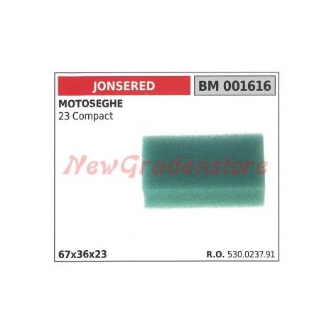 Filtro aria JONSERED motosega 23 Compact 001616