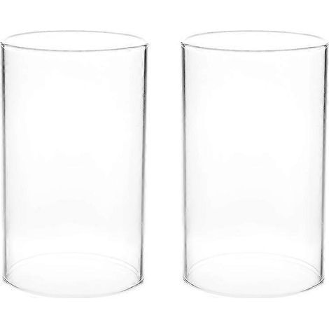Lot de 2 bougeoirs décoratifs en verre transparent, cloches en verre transparent-15.00X8.00X8.00CM-Transparent (1/3)