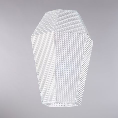 diffusore in vetro soffiato trasparente con decoro in rilievo H.27 - Ø20