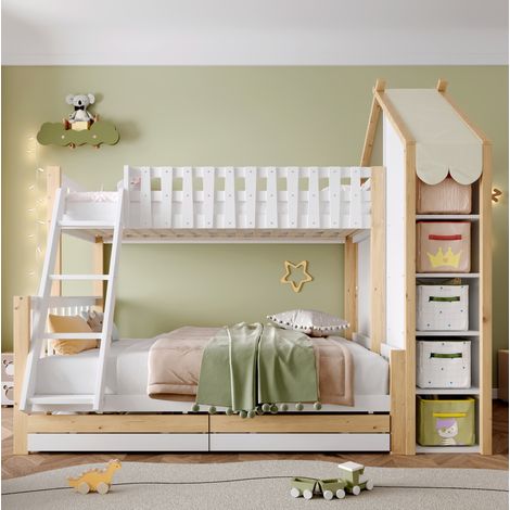 Etagenbett mit Schubladen und Stauraum 90x200+140x200 OKMYHOME (1/5)